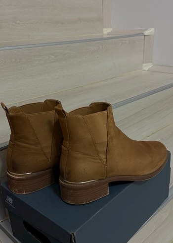 Bershka Süet Kadın Bot, Tokalı, Kalın Topuklu - Görsel 3