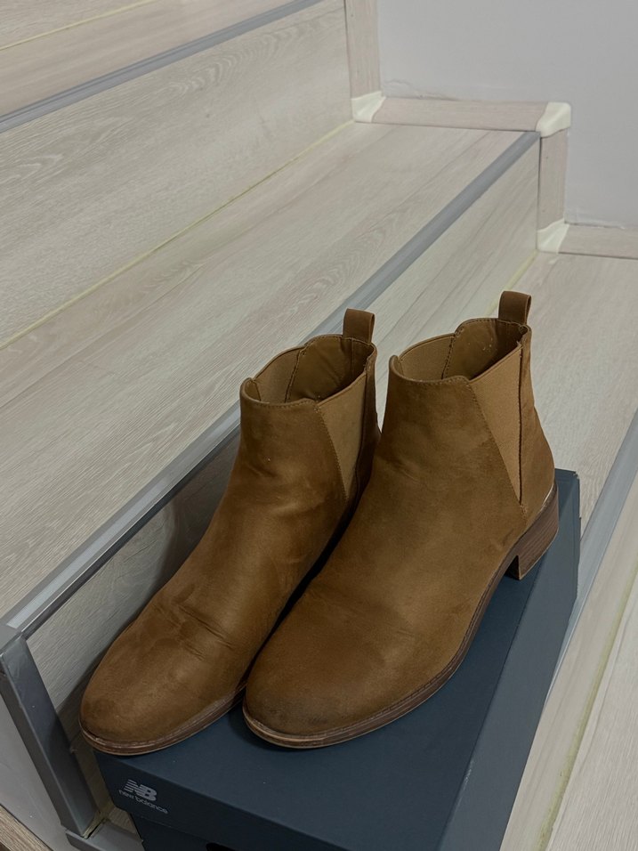 Bershka Süet Kadın Bot, Tokalı, Kalın Topuklu - Görsel 5