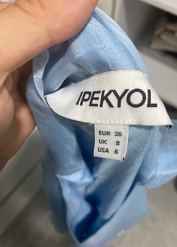 36 Beden mavi Renk Mavi Bohem Uzun Kollu Midi Kadın Elbise