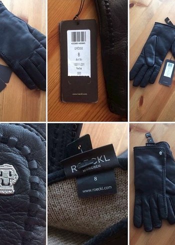 Siyah Deri Kadın Eldiveni - Görsel 2