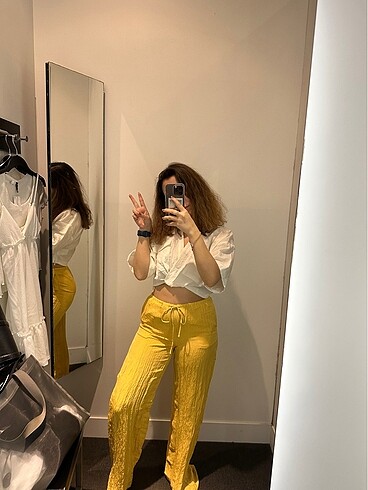 H&M Geniş Pull-on Pantolon.