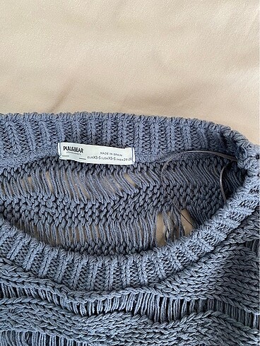 s Beden gri Renk Pull &Bear Örgü Crop