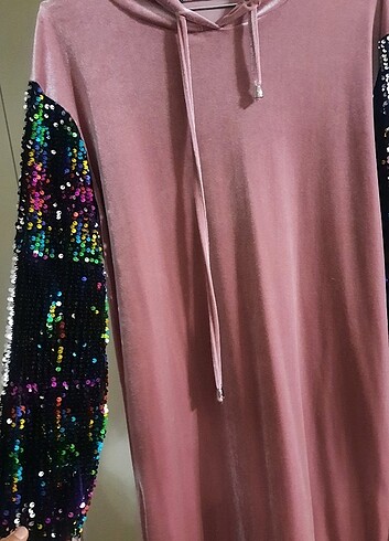 Payetli kadife tunik - Görsel 4