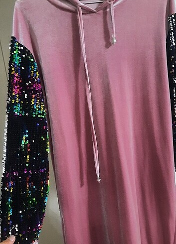 Payetli kadife tunik - Görsel 3