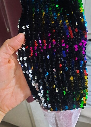 Payetli kadife tunik - Görsel 5