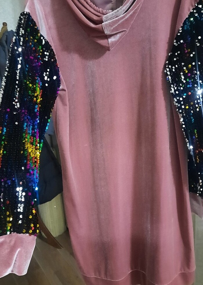 Payetli kadife tunik - Görsel 2