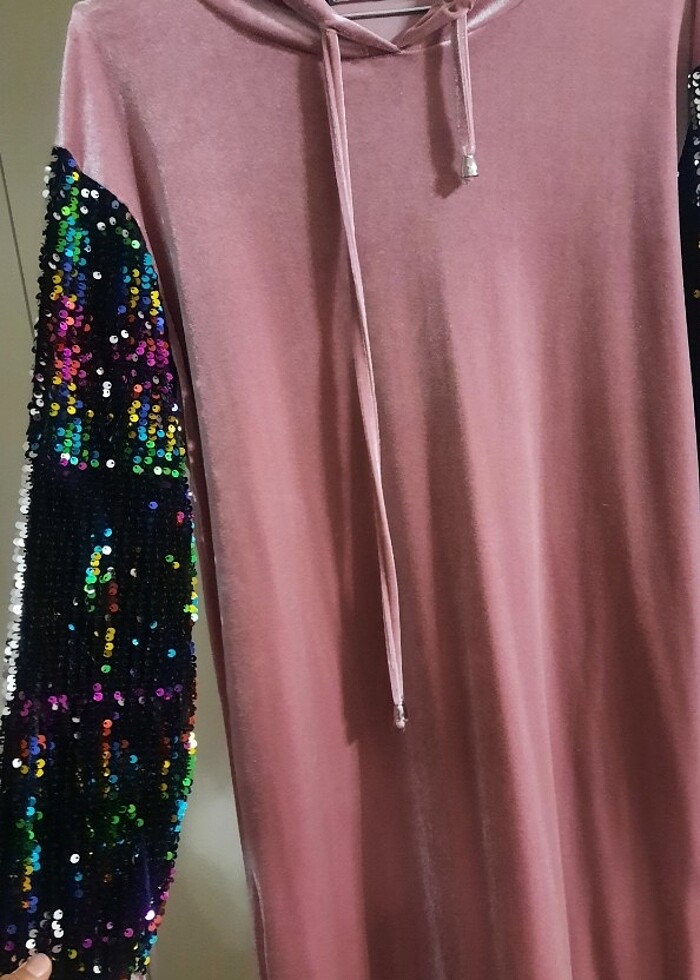 Payetli kadife tunik - Görsel 4