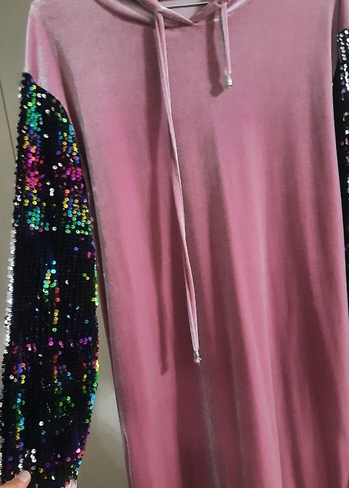 Payetli kadife tunik - Görsel 3