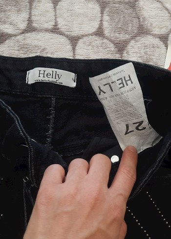 Kadın Siyah Taş Detaylı Kemerli Jean - Görsel 5