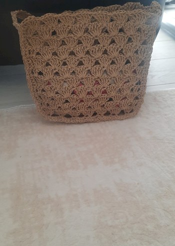 Hasır el örgüsü çanta