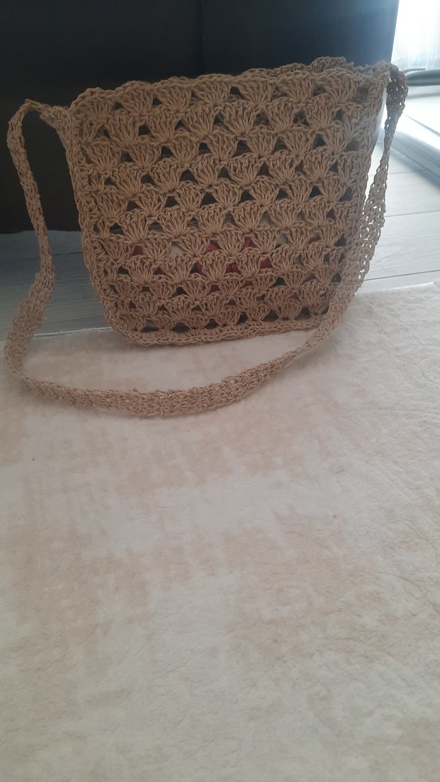 Hasır el örgüsü çanta - Görsel 5