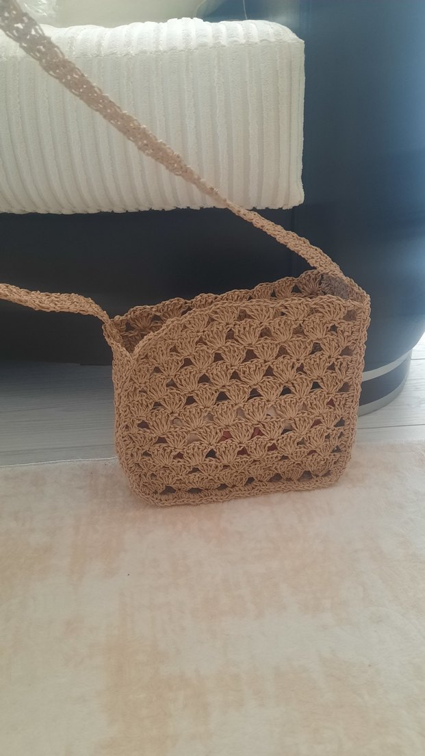 Hasır el örgüsü çanta - Görsel 2