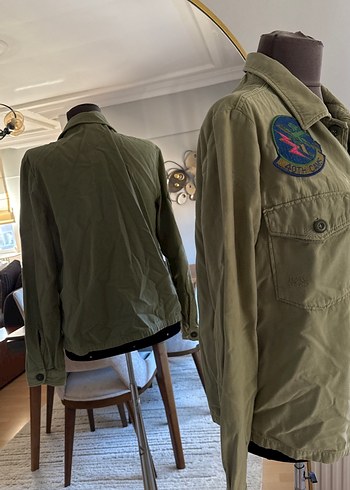 Düğmeli Haki Kadın Ceket - Görsel 4