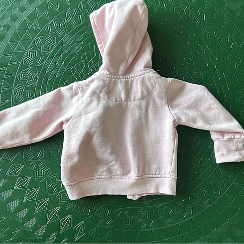 9-12 Ay Beden pembe Renk Zata Şardonlu fermuarlı sweatshirt
