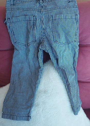 Erkek Çocuk Çizgili Mavi Kot Pantolon - Görsel 3