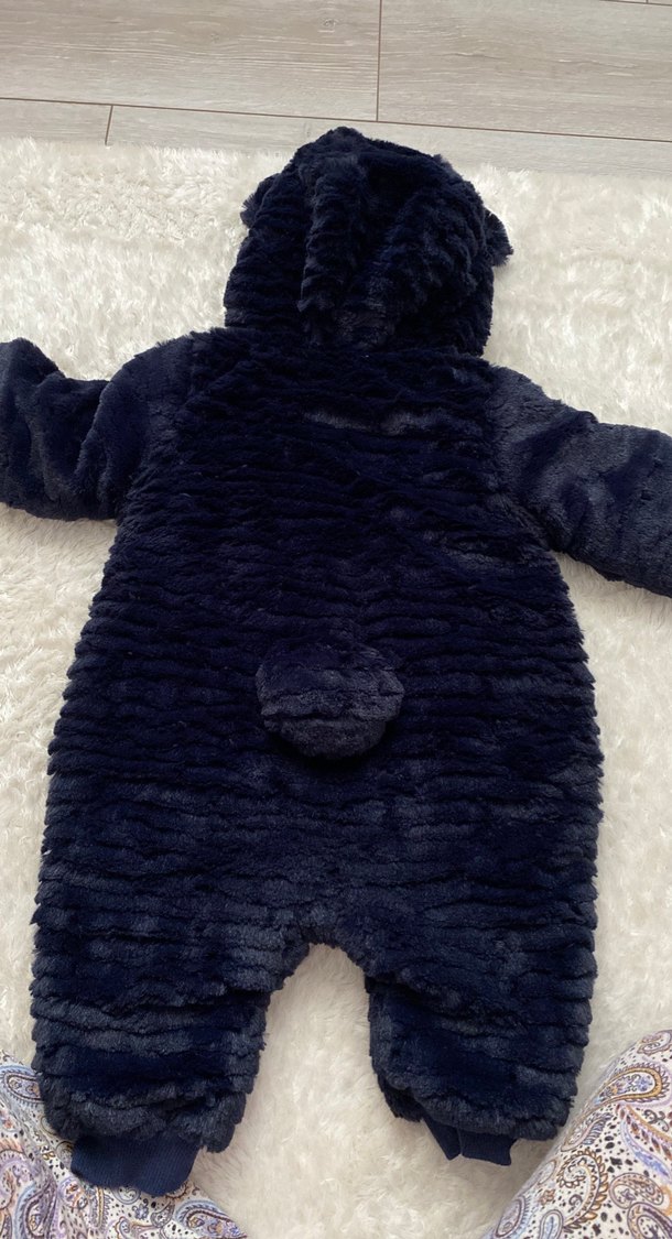 Lacivert Kürklü Bebek Tulumu - Görsel 4