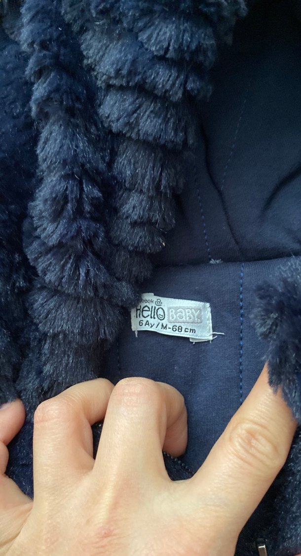 Lacivert Kürklü Bebek Tulumu - Görsel 3