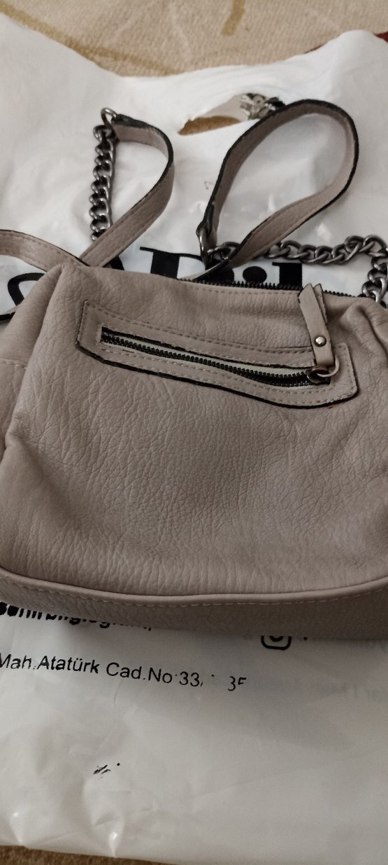 Gri Yılan Desenli Zincir Detaylı Kadın El Zinciri - Görsel 4