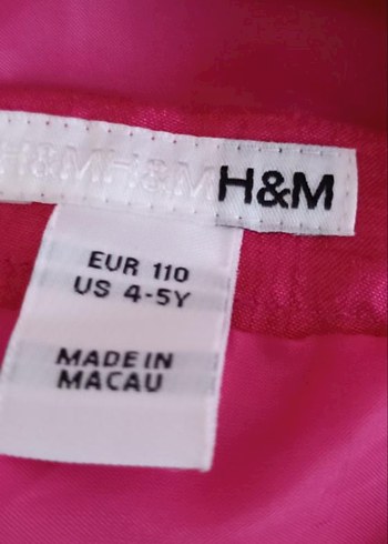 H&M Pembe Düğmeli Kız Elbisesi