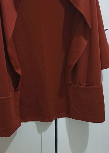 Bordo Salaş Midi dış ceket - Görsel 2