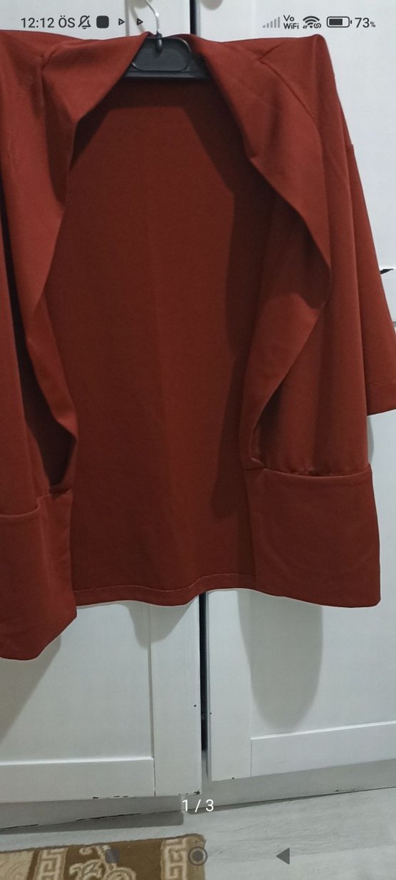 Bordo Salaş Midi dış ceket - Görsel 2