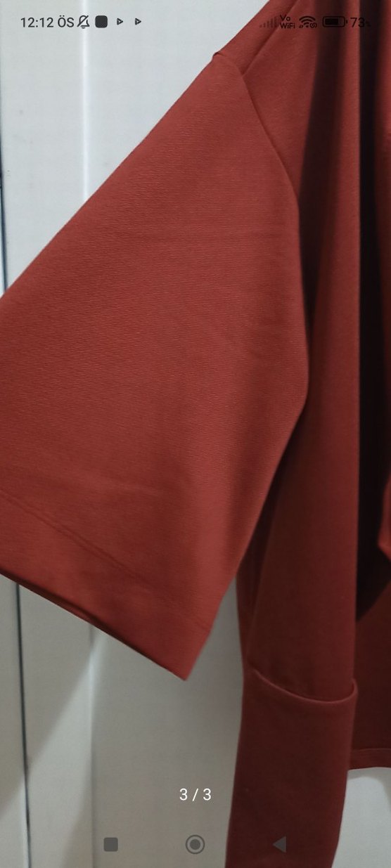 Bordo Salaş Midi dış ceket - Görsel 3