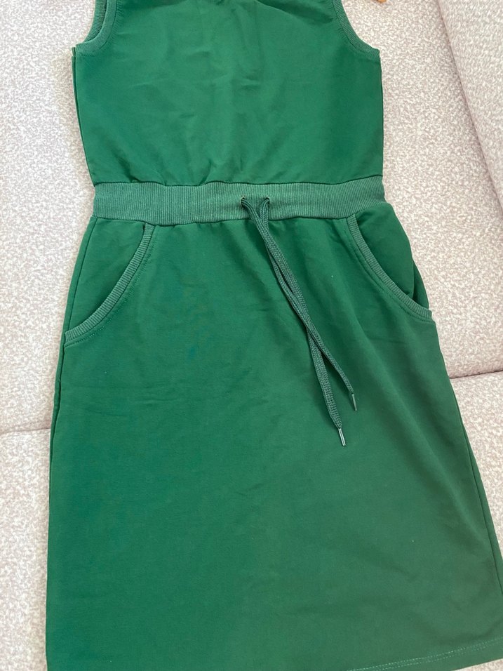 Kemer Detaylı Yeşil Midi Elbise - Görsel 3