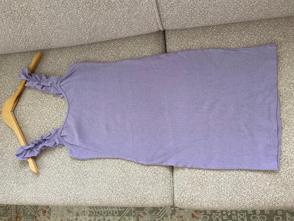 Fırfırlı Mor Elbise - Görsel 3