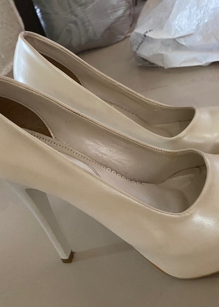 Beyaz platform ayakkabı - Görsel 2