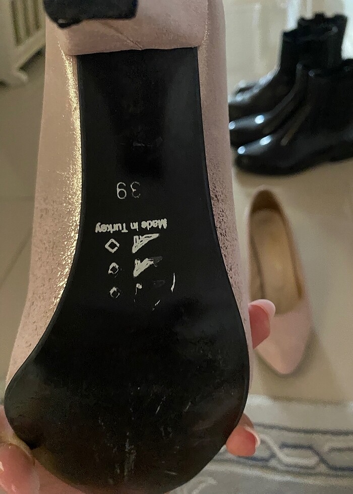 Toz pembe topuklu ayakkabı - Görsel 3