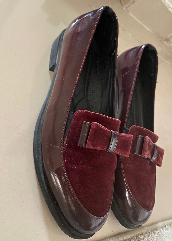 Kaliteli şık bordo ayakkabı - Görsel 2