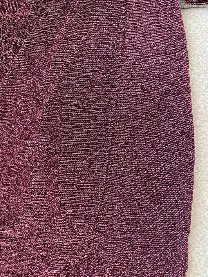 Bordo Drapeli Uzun Kollu V Yakalı Elbise - Görsel 3