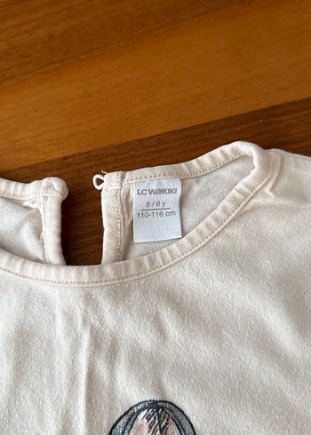 Kız Çocuk Bej Uzun Kollu Baskılı Tişört - Görsel 2