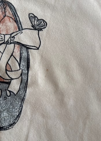 Kız Çocuk Bej Uzun Kollu Baskılı Tişört - Görsel 3