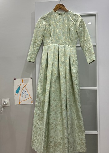 Brokar kumaş abiye elbise - Görsel 5