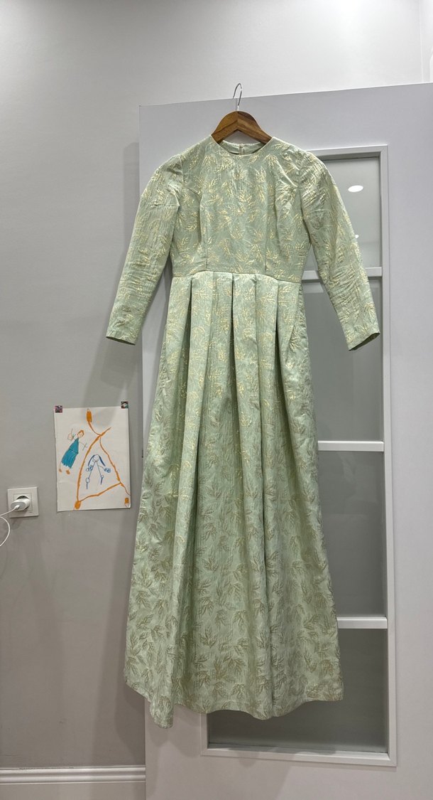 Brokar kumaş abiye elbise - Görsel 5