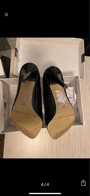 37 Beden siyah Renk İnci stiletto rugan
