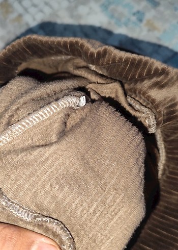 Kahverengi Kadın Süet Pileli Tayt - Görsel 3