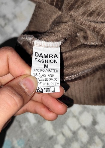 Kahverengi Kadın Süet Pileli Tayt - Görsel 4