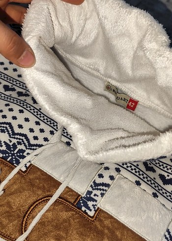 Bohem Nakışlı Beyaz Gri Örgü Kedi Kıyafeti - Görsel 5