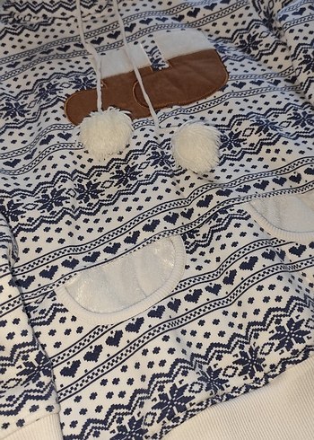 Bohem Nakışlı Beyaz Gri Örgü Kedi Kıyafeti - Görsel 2