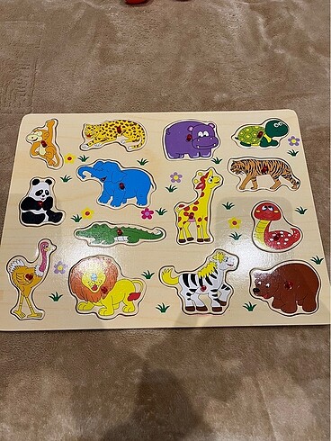 Hayvanlı ahşap puzzle seti