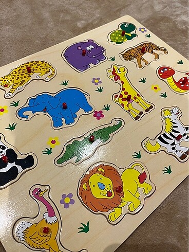  Beden Renk Eğitici hayvanlı ahşap puzzle