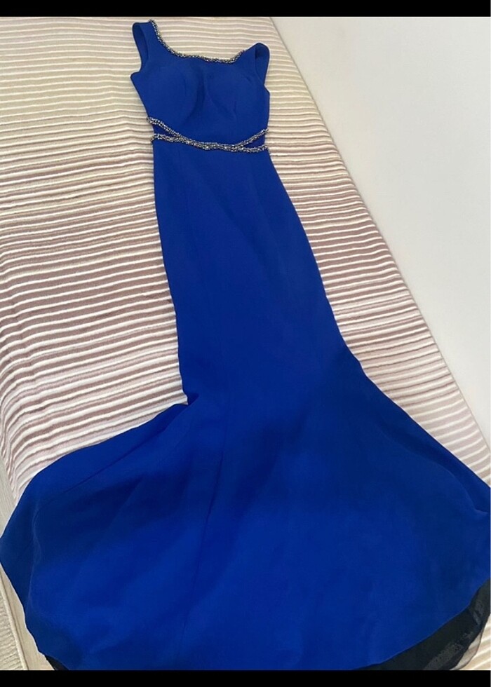 Lacivert taşlı abiye - Görsel 4