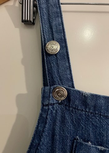 Kadın Lacivert Denim Salopet - Görsel 2