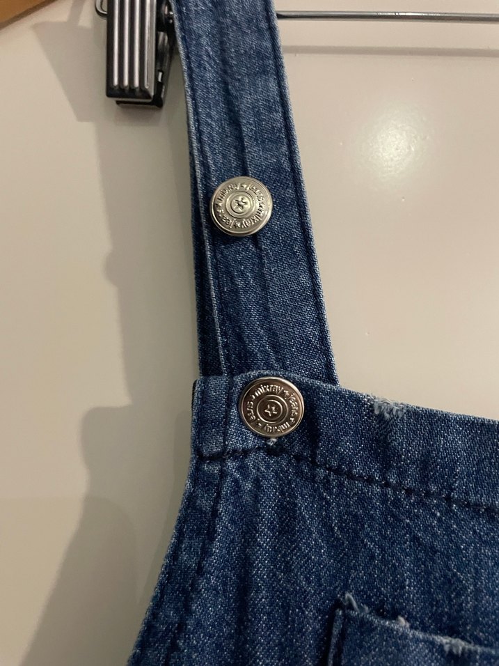 Kadın Lacivert Denim Salopet - Görsel 2