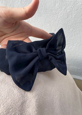 Lacivert Şifon fiyonklu bandana - Görsel 2