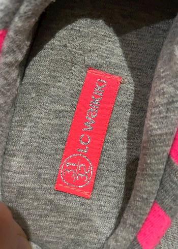 Pembe Gri Çizgili Kız çocuk panduf - Görsel 3