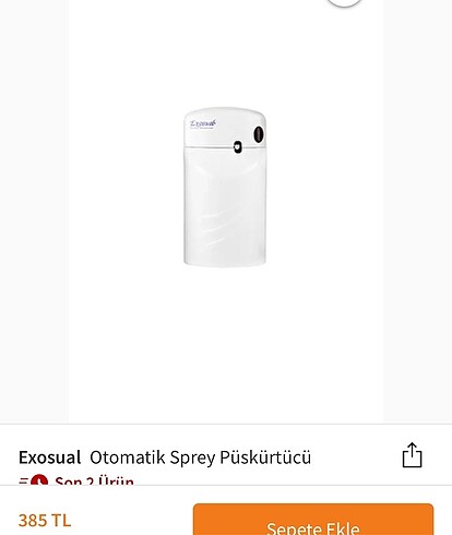 Exosual Otomatik Sprey Püskürtücü