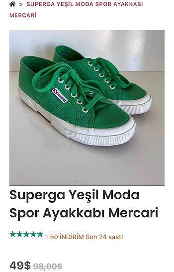 Superga Yeşil Moda Spor Ayakkabı